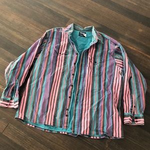 Vintage Retro Long Sleeve Button Up Shirt
